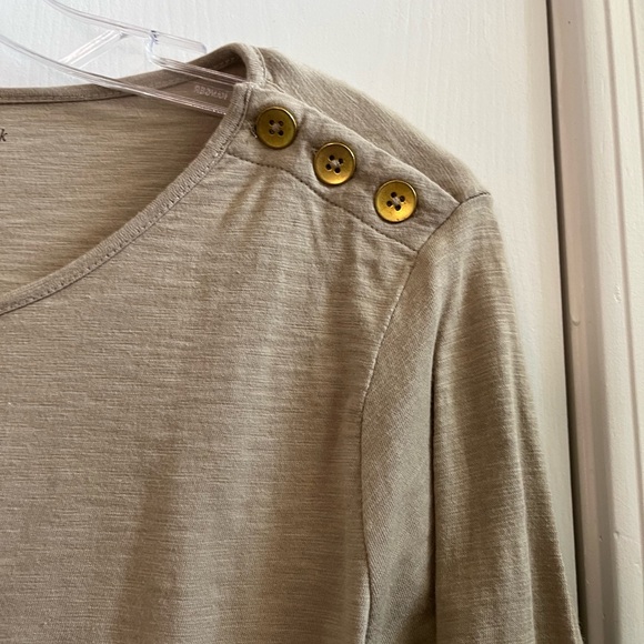 Cold water  Beige Button-Detail Women's Top - Picture 4 of 6